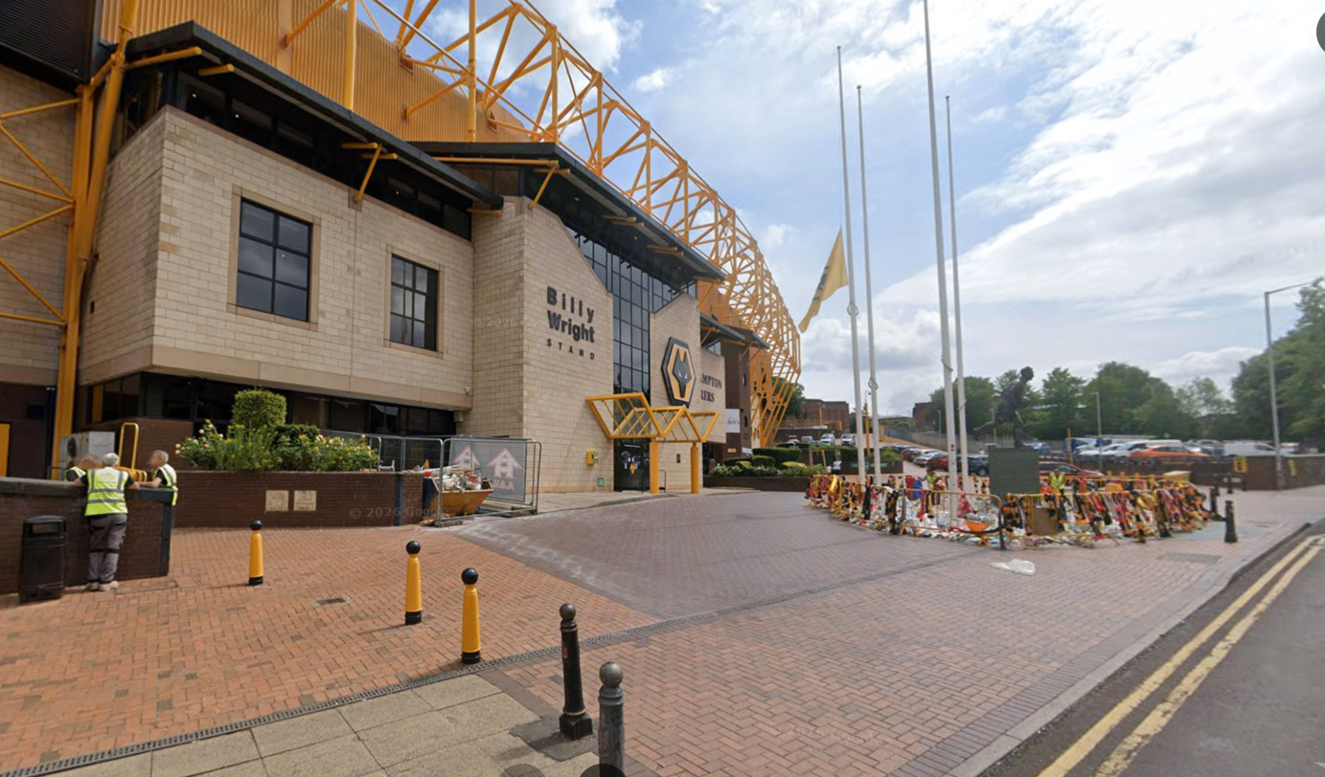 The Billy Wright Stand entrance at Molineux Stadium, opposite ConnectFirst Academy