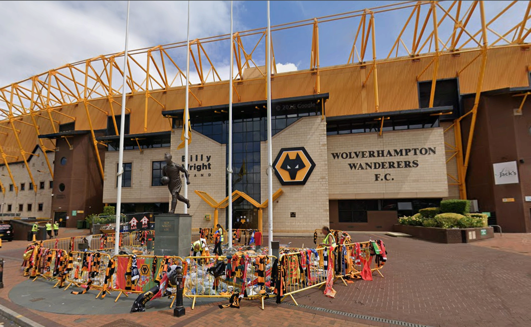 Molineux Stadium, home of Wolverhampton Wanderers, in the heart of Wolverhampton